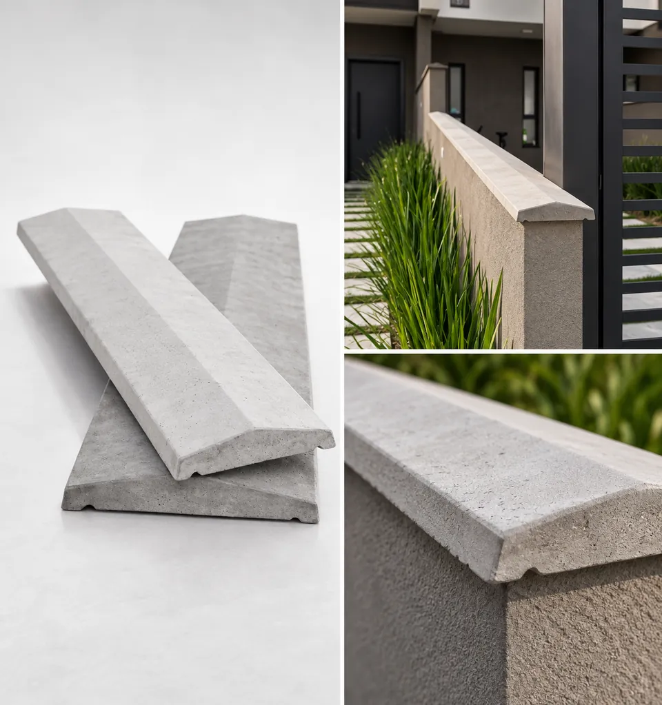 Pingadeira de concreto sozinha e aplicada como capa de muro em uma residência